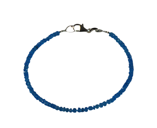 Blue Apatite Healing Gemstone Bracelet Jewelry, Handmade Stacking Stone