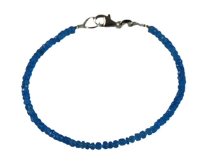 Blue Apatite Healing Gemstone Bracelet Jewelry, Handmade Stacking Stone