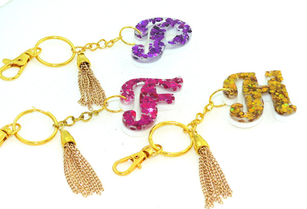 Personalized Holographic Purple Dot Confetti Keychain: Glittery Bag Charm for Purse or Backpack