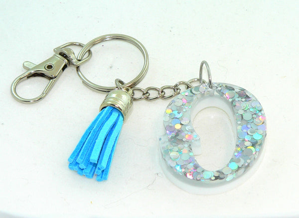 Personalized Holographic Silver Dot Confetti Keychain: Glittery Bag Charm for Purse or Backpack