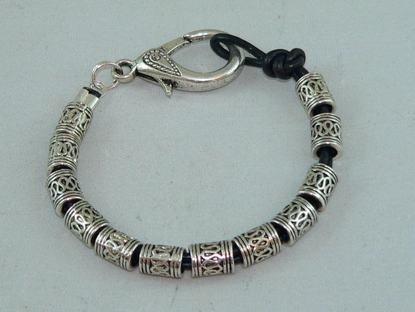 Artisan Handcrafted Boho Silver Bracelet with Thai Beads