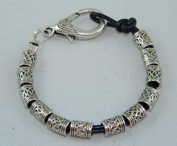 Artisan Handcrafted Boho Silver Bracelet with Thai Beads