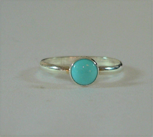 Light Green Turquoise Stack Ring SZ 6-9, Sterling Silver, Boho Southwest Style, Handmade Turquoise Jewelry, Sundance Ring