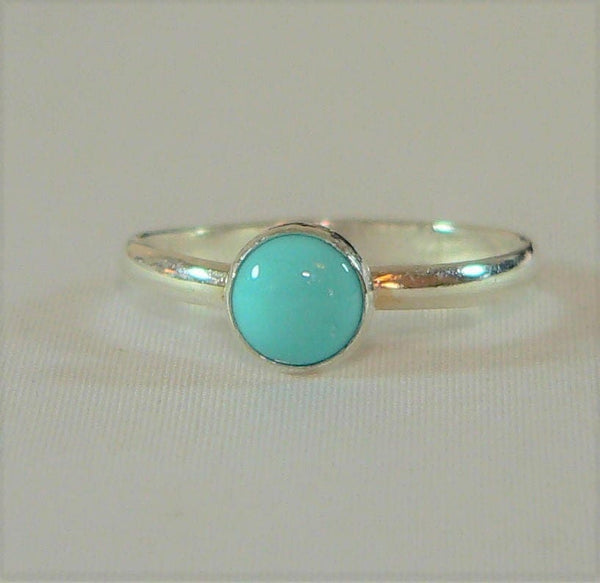 Light Green Turquoise Stack Ring SZ 6-9, Sterling Silver, Boho Southwest Style, Handmade Turquoise Jewelry, Sundance Ring