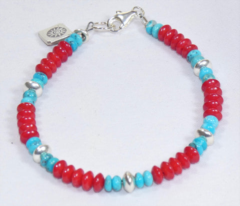 Carolina Sundance Turquoise Coral Bracelet Sleeping Beauty Turquoise Coral Bracelet
