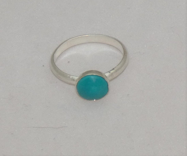 Genuine Kingman Turquoise Ring SZ 6-10 | Handcrafted 8mm Sterling Silver Boho Southwestern Style Jewelry
