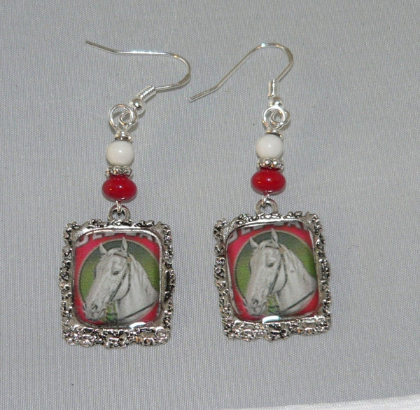 Alice In Wonderland Altered Art Earrings Cheshire Cat Earrings Handcrafted Cheshire Cat Artisan Earrings with Alice in Wonderland Theme