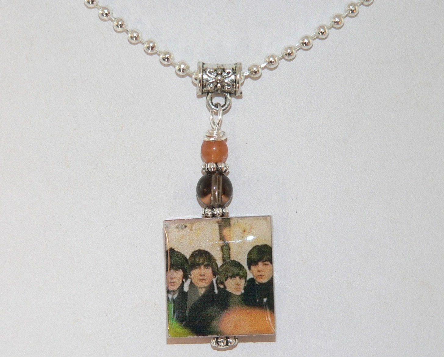 THE BEATLES Altered Art scrabble pendant Group Shot