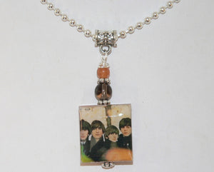 THE BEATLES Altered Art scrabble pendant Group Shot