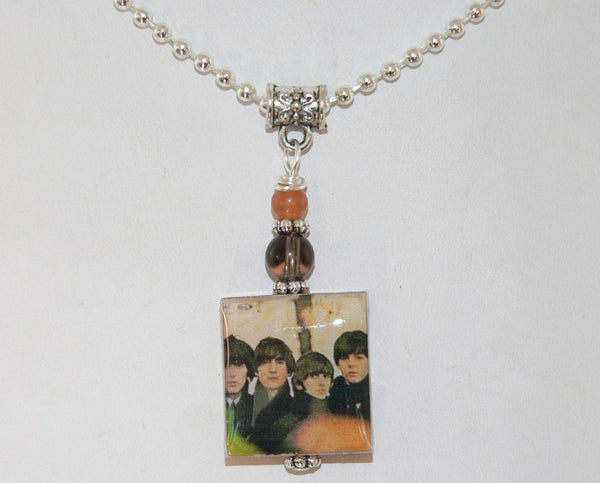 THE BEATLES Altered Art scrabble pendant Group Shot
