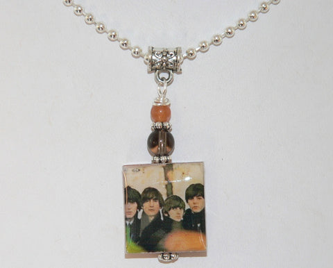 THE BEATLES Altered Art scrabble pendant Group Shot