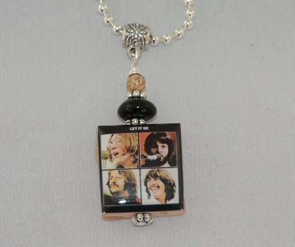 THE BEATLES Altered Art scrabble pendant Group Shot