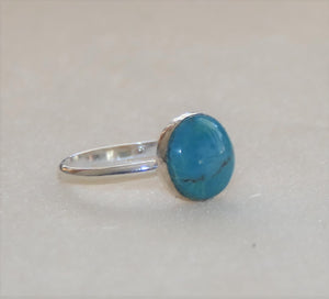 Handcrafted 10mm Turquoise Statement Ring: Bohemian Jewelry Gift for Women, Unique Accessory