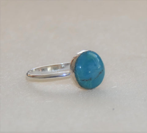 Handcrafted 10mm Turquoise Statement Ring: Bohemian Jewelry Gift for Women, Unique Accessory