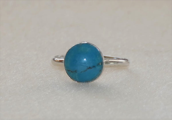 Handcrafted 10mm Turquoise Statement Ring: Bohemian Jewelry Gift for Women, Unique Accessory