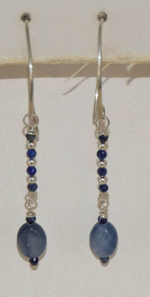 Kyanite Lapis Minimalist Earrings