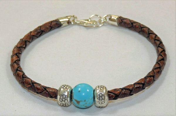 Kingman Turquoise Bolo Leather Bracelet