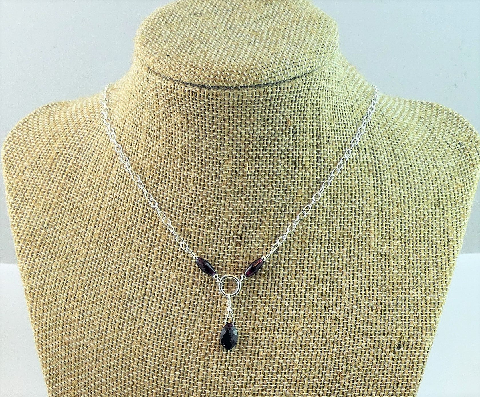 Gorgeous Garnet Briolette Minimalist Necklace
