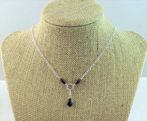 Gorgeous Garnet Briolette Minimalist Necklace
