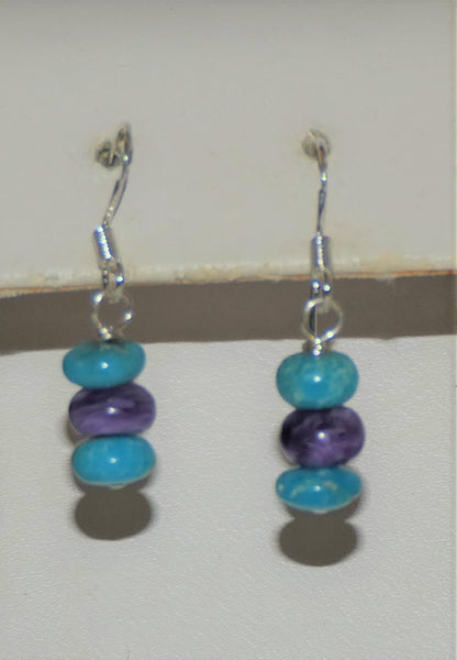 Sleeping Beauty Turquoise Sugilite Earrings
