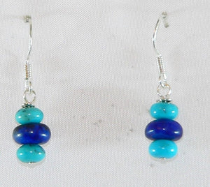 Genuine Natural Turquoise Lapis Earrings