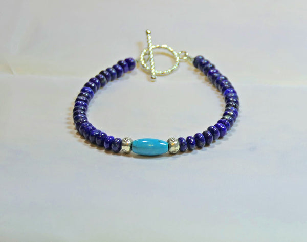 Genuine Turquoise Lapis Bracelet