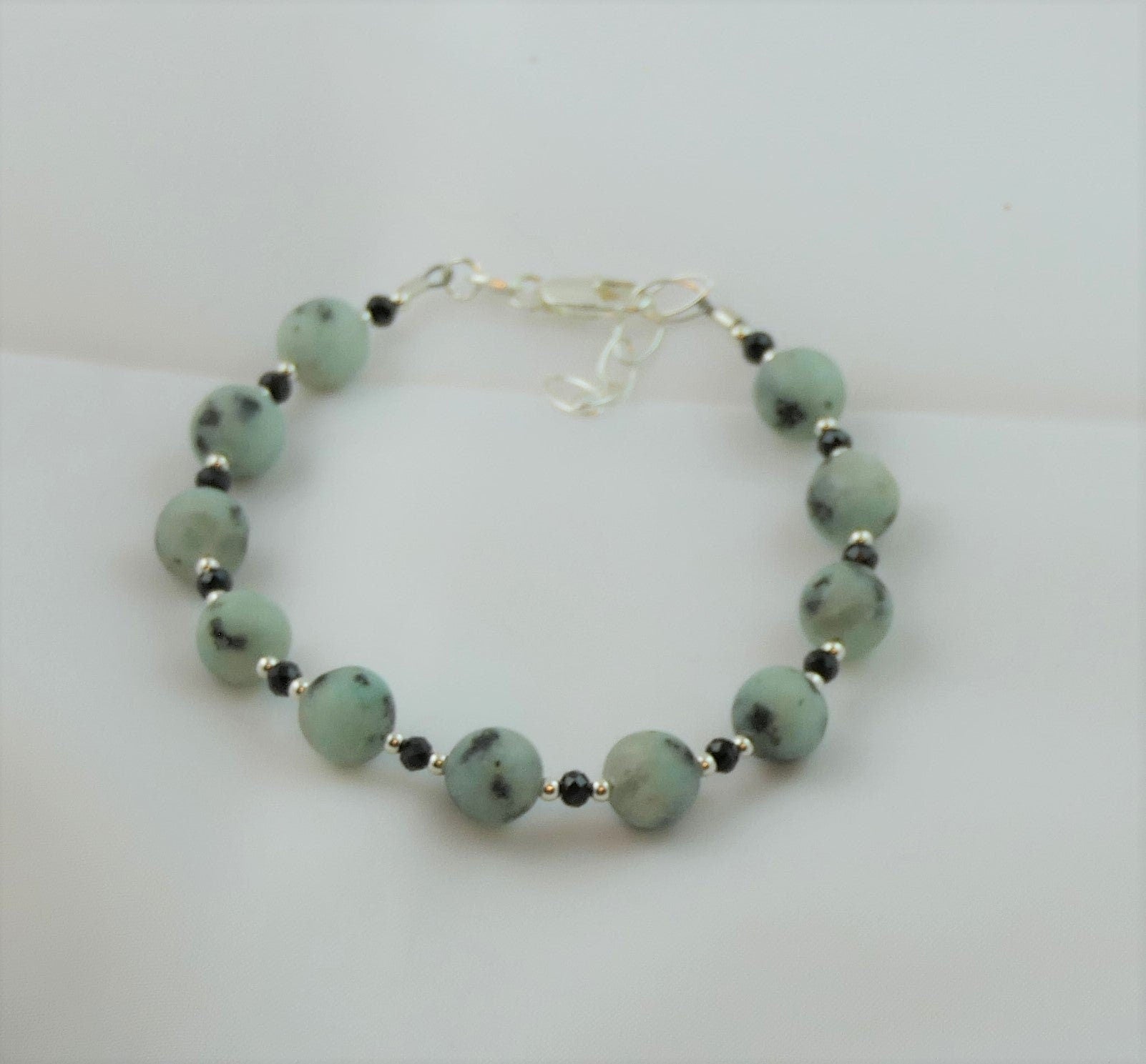 Kiwi Jasper Black Spinel Bracelet