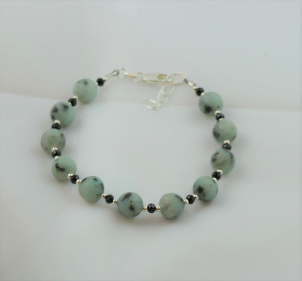 Kiwi Jasper Black Spinel Bracelet