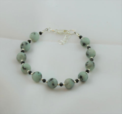 Kiwi Jasper Black Spinel Bracelet
