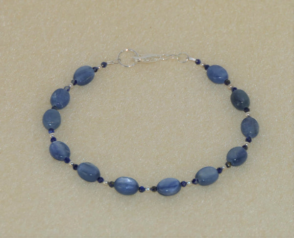 Shimmering Blue Minimalist Lapis Kyanite Bracelet
