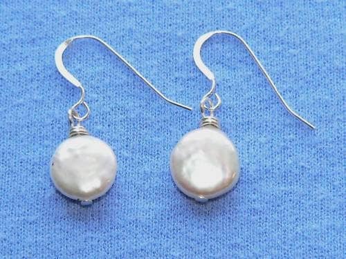 Lustrous Freshwater Coin Pearl Earrings