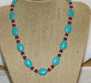 Carolina Sundance Turquoise Coral Bali Style Necklace