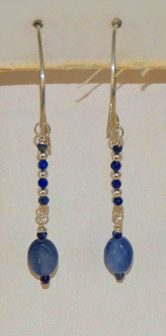 Kyanite Lapis Minimalist Earrings