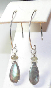 Dew Drops Labradorite Teardrop Earrings