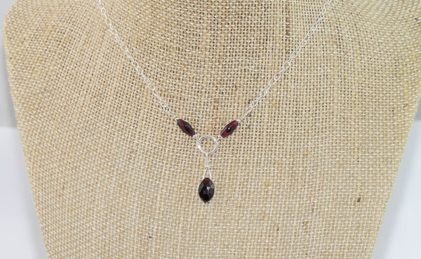 Gorgeous Garnet Briolette Minimalist Necklace