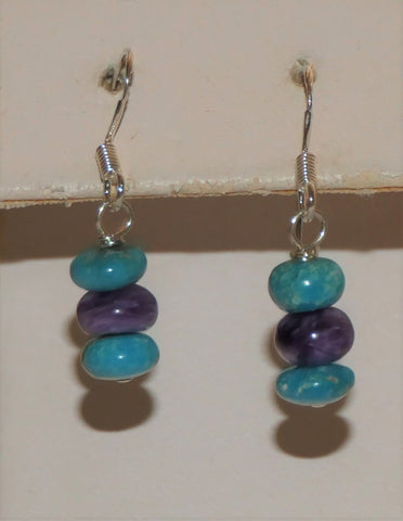 Sleeping Beauty Turquoise Sugilite Earrings