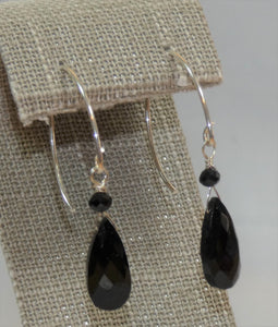 Onyx Spinel Teardrop Earrings