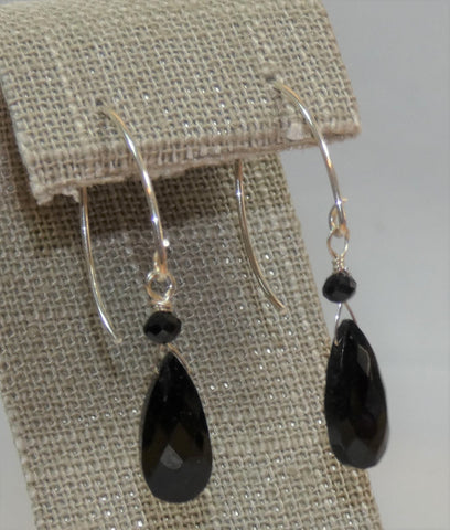 Onyx Spinel Teardrop Earrings