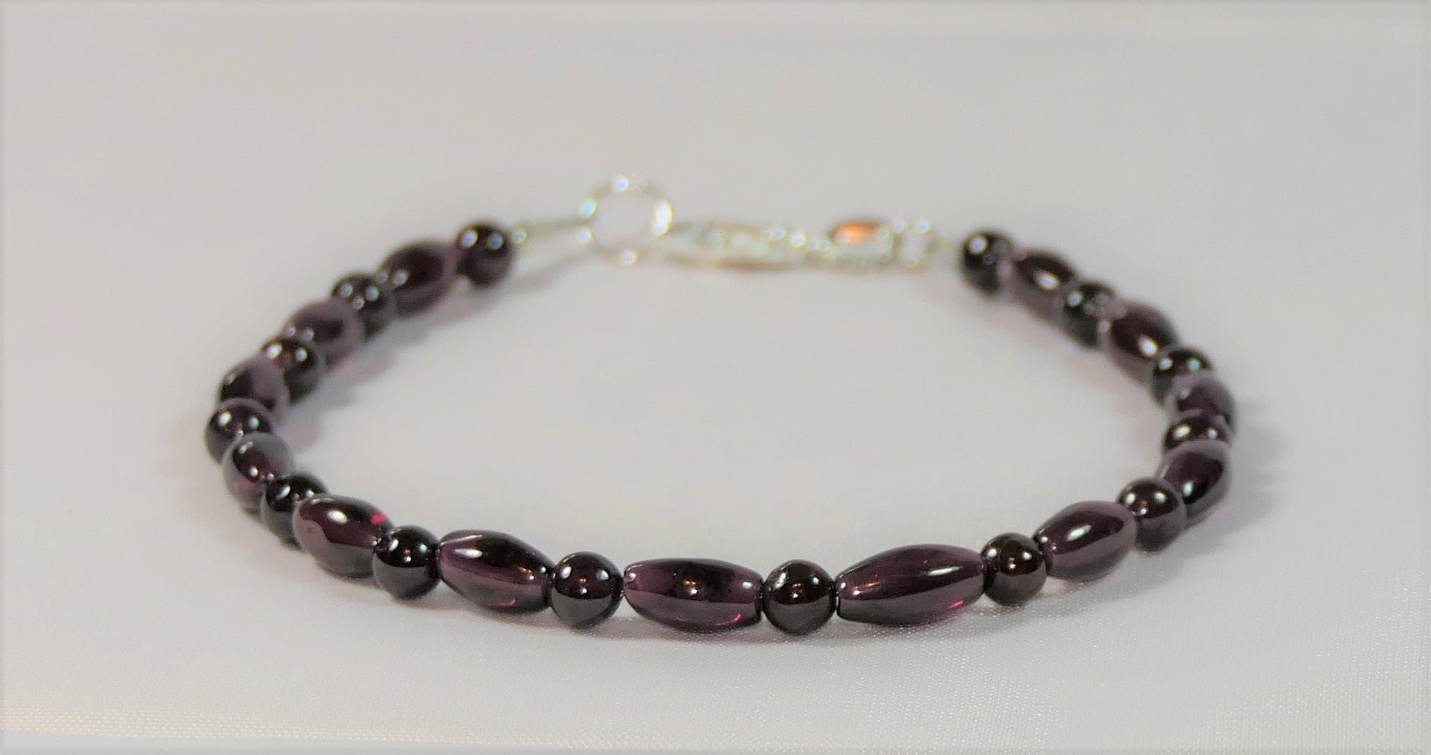 Merlot WIne Garnet Minimalist Bracelet