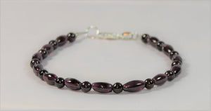 Merlot WIne Garnet Minimalist Bracelet