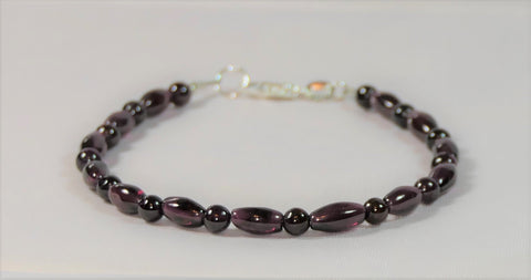 Merlot WIne Garnet Minimalist Bracelet