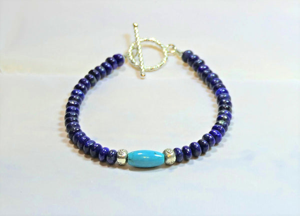 Genuine Turquoise Lapis Bracelet