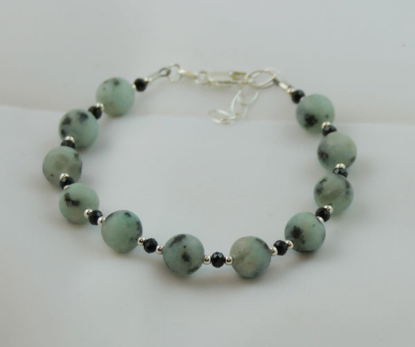 Kiwi Jasper Black Spinel Bracelet