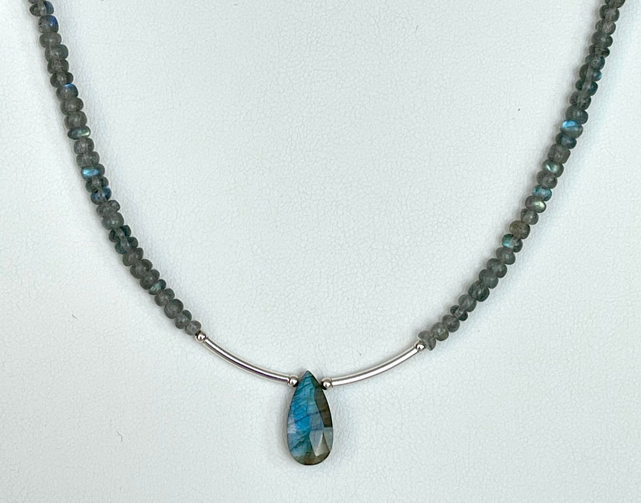 Blue Flash Labradorite Necklace Labradorite Beaded Necklace Sundance Necklace Labradorite Necklace