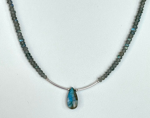 Blue Flash Labradorite Necklace Labradorite Beaded Necklace Sundance Necklace Labradorite Necklace