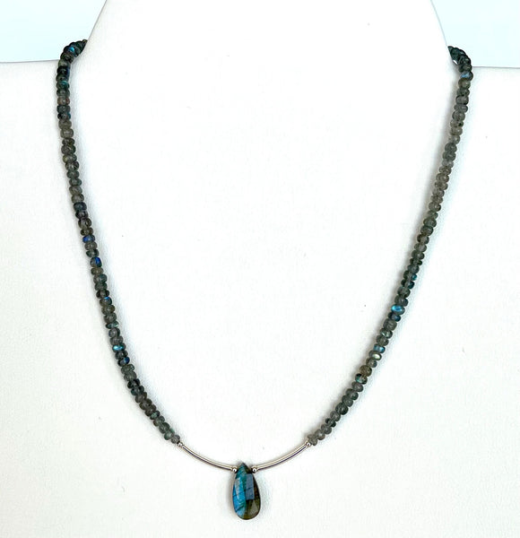 Blue Flash Labradorite Necklace Labradorite Beaded Necklace Sundance Necklace Labradorite Necklace