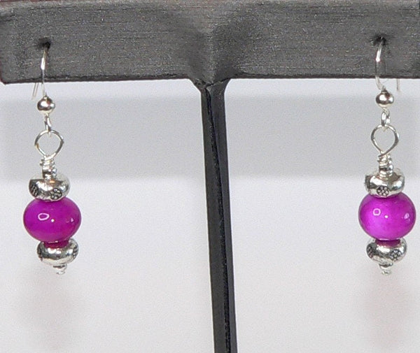 Vibrant Pink Earrings with Raspberry Gemstones for Stylish Occasions Handmade Earrings Pink Colorful Jewelry
