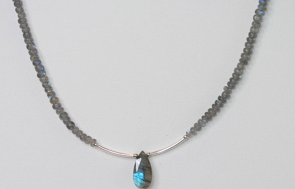 Blue Flash Labradorite Necklace Labradorite Beaded Necklace Sundance Necklace Labradorite Necklace