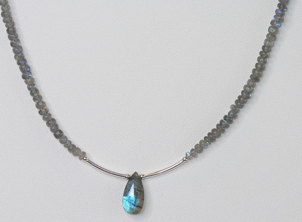 Blue Flash Labradorite Necklace Labradorite Beaded Necklace Sundance Necklace Labradorite Necklace