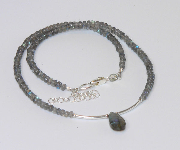 Blue Flash Labradorite Necklace Labradorite Beaded Necklace Sundance Necklace Labradorite Necklace
